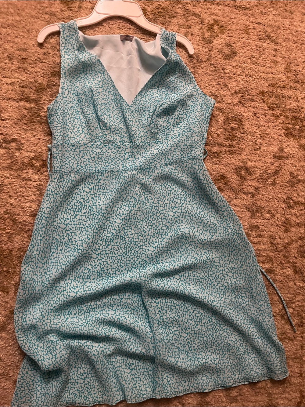 Ann Taylor Aqua Patterned Sleeveless Midi Dress